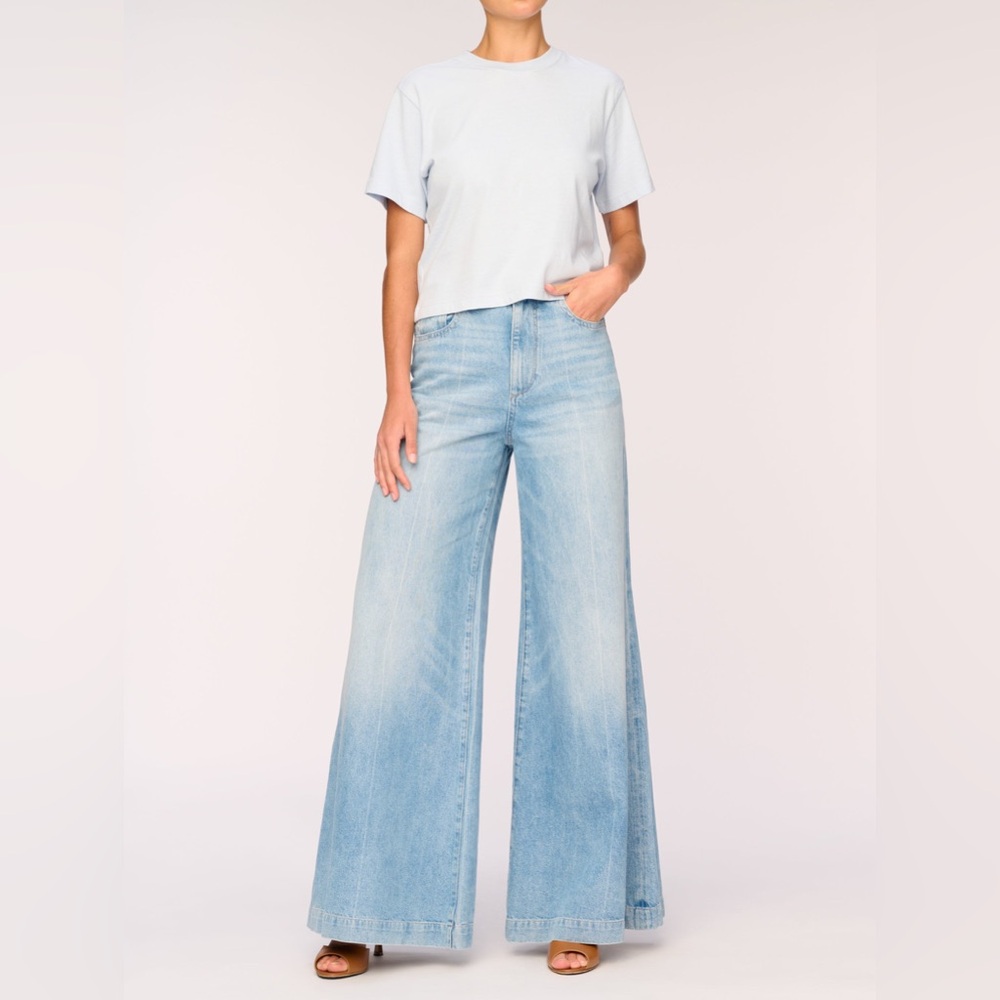 DL1961 Lucila Wide Leg Ultra High Rise in Clear Skies - Picture 1 of 10